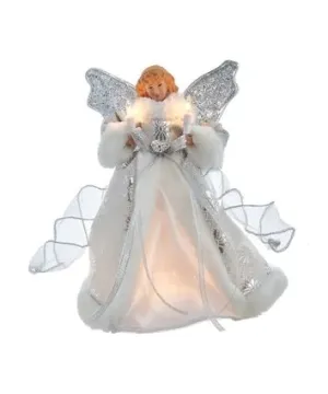 10" Silver & White Angel Tree Topper