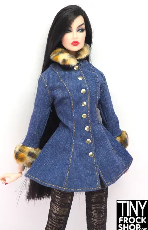 12" Fashion Doll 1996 Fashion Ave Denim Jacket with Fur