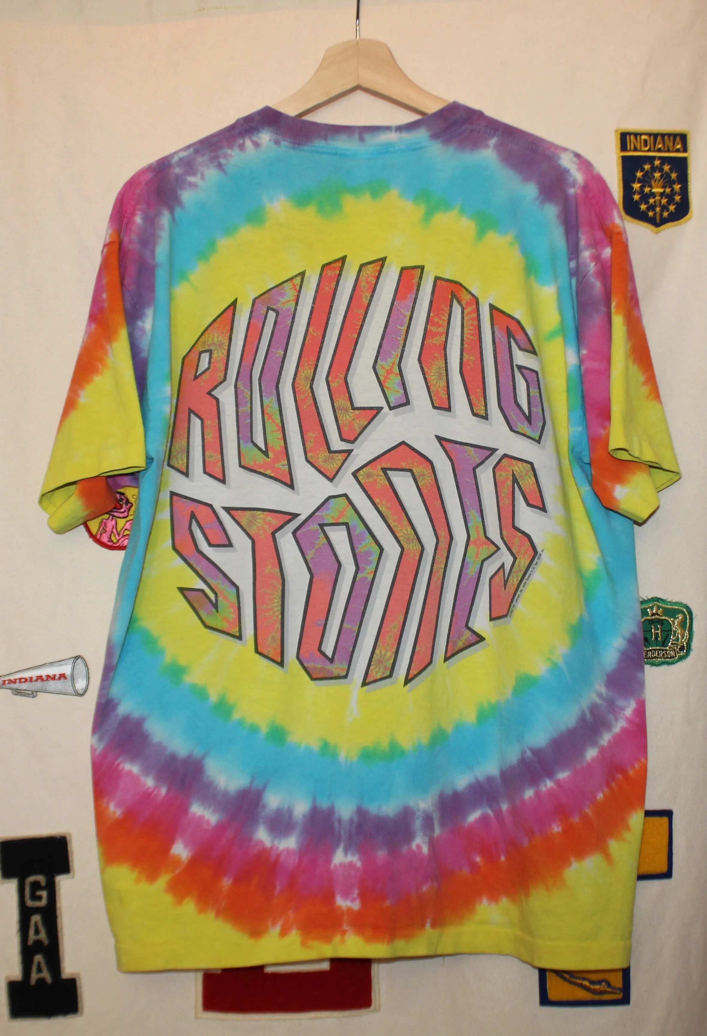 2002 Rolling Stones Liquid Blue Tie-Dye T-Shirt: L