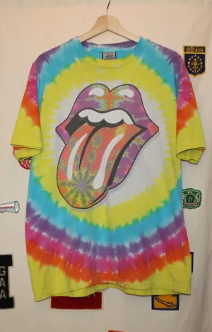 2002 Rolling Stones Liquid Blue Tie-Dye T-Shirt: L