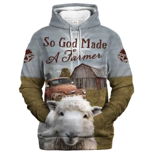 3D All Over Print Sheep Hoodie, So God Made A Farmer Hoodies