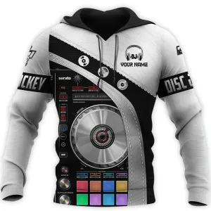 3D Custom DJ Hoodie, Disc Jockey Clothing, Dj Gift For Him Her, DJ Tshirt Metal Pattern