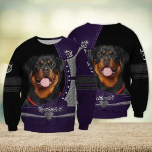 3D Printed Rottweiler Multicolor Lovers Shirt, Dog Mom Hooded Sweatshirt, Pet Owner Gifts