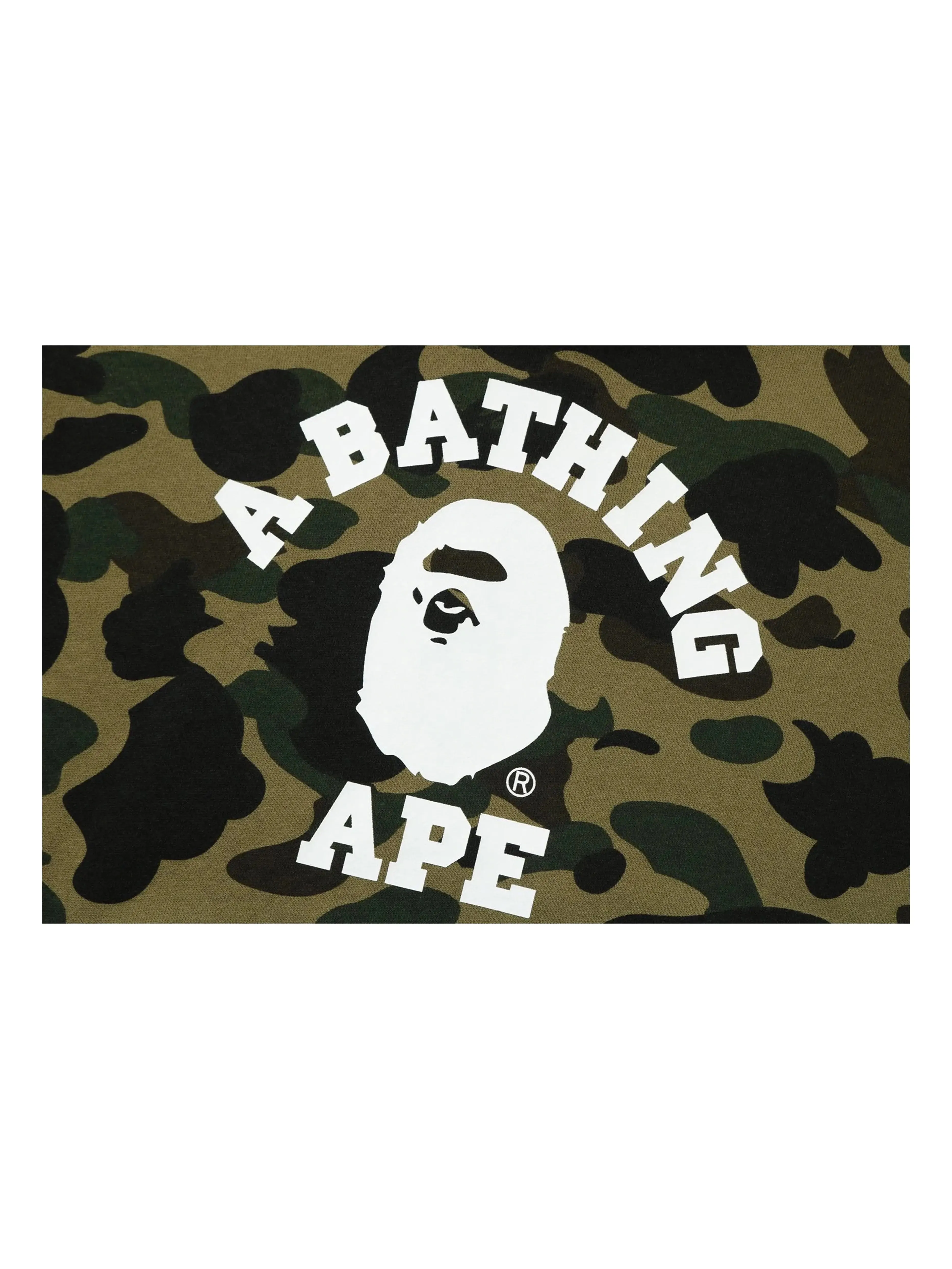 A Bathing Ape 1st Camo College Pullover Hoodie Green