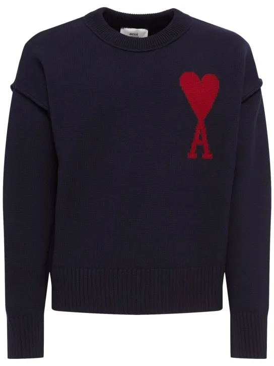 AMI Paris   Adc virgin wool crewneck sweater 