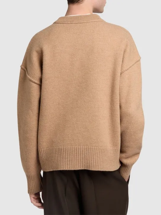 AMI Paris   Adc virgin wool crewneck sweater 