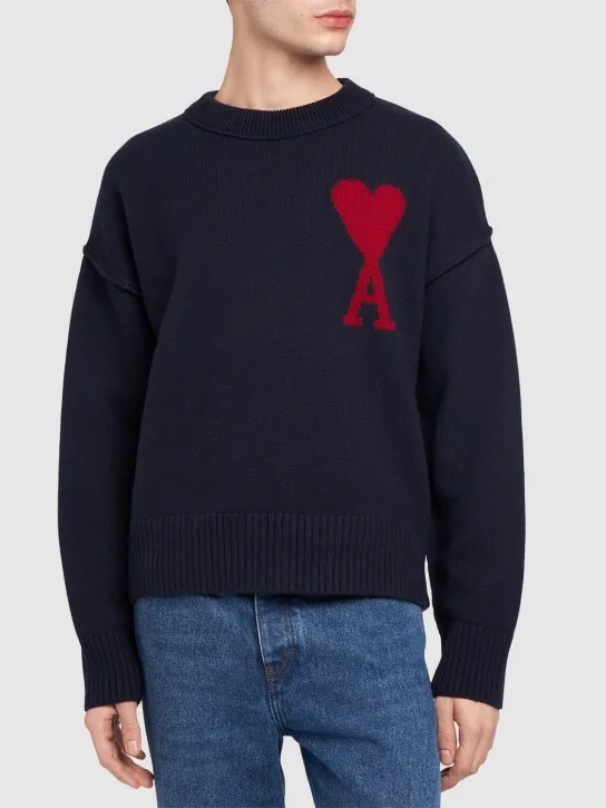 AMI Paris   Adc virgin wool crewneck sweater 