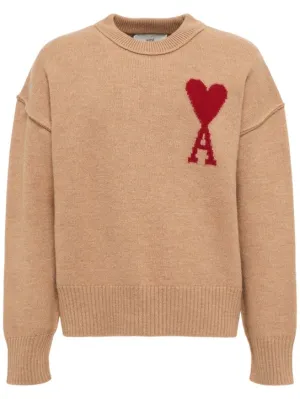 AMI Paris   Adc virgin wool crewneck sweater 