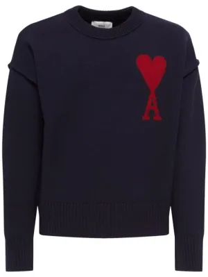 AMI Paris   Adc virgin wool crewneck sweater 