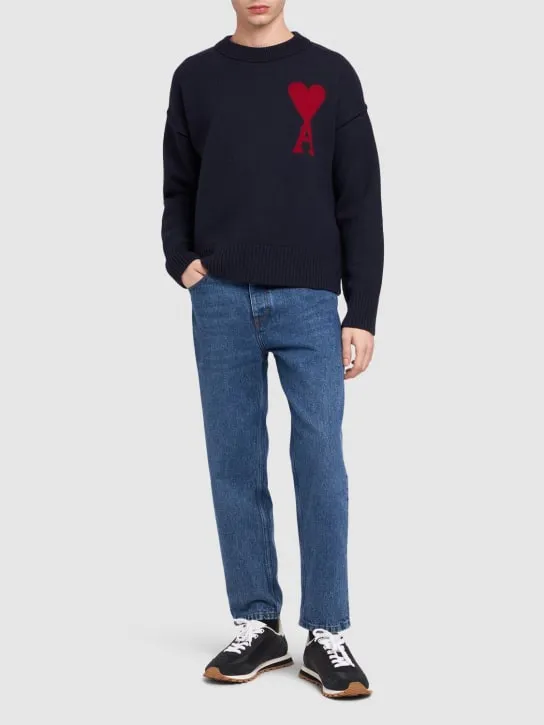 AMI Paris   Adc virgin wool crewneck sweater 