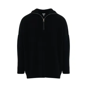 Anagram Zipped Pullover in Black