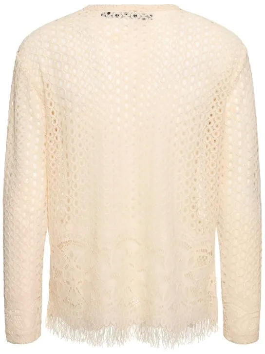 Andersson Bell   Summer open knit tech crewneck sweater 