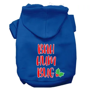 Bah Humbug Screen Print Dog Hoodie Blue Xl