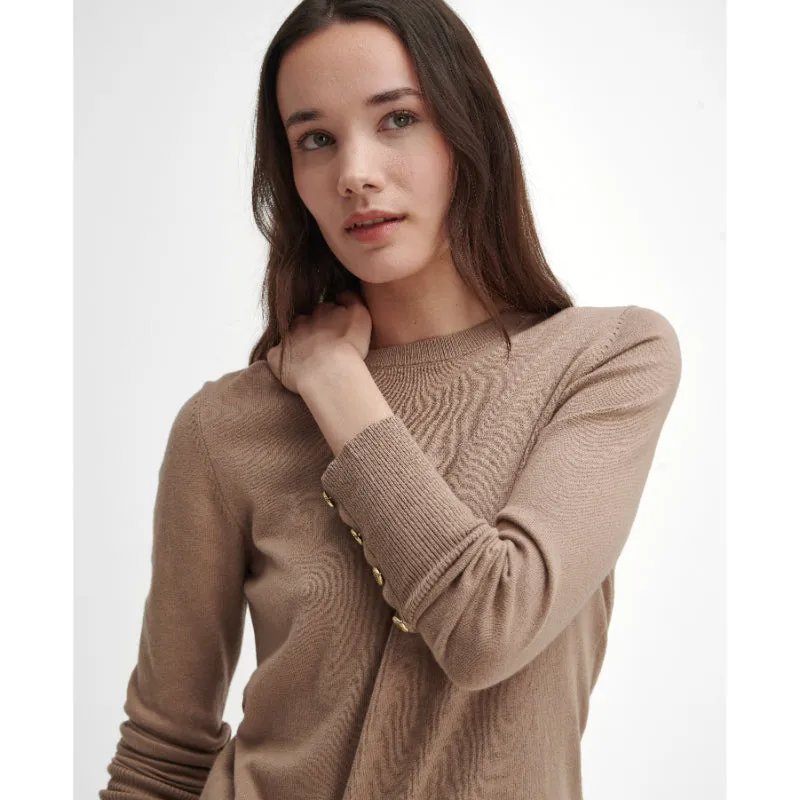 Barbour Brambles Cotton Cashmere Knitted Ladies Jumper - Sand Dune