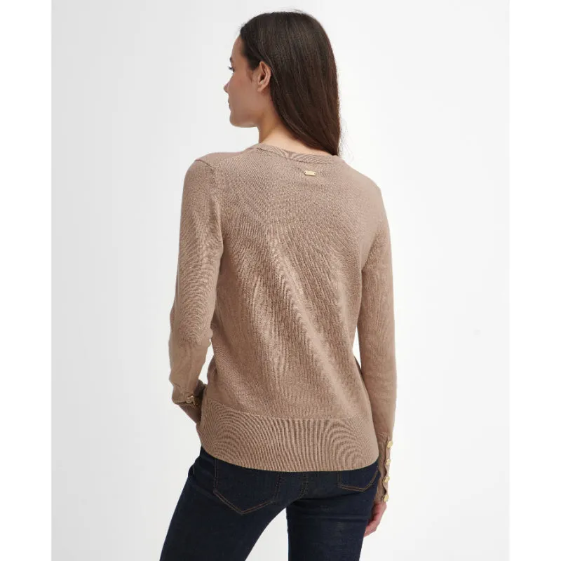 Barbour Brambles Cotton Cashmere Knitted Ladies Jumper - Sand Dune