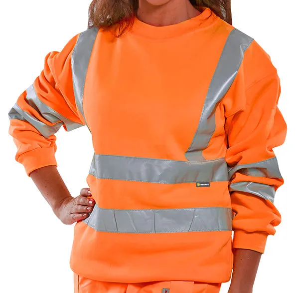 Beeswift Essential Sweatshirt Hi-Vis Jumper - {ALL COLOURS / SIZES}