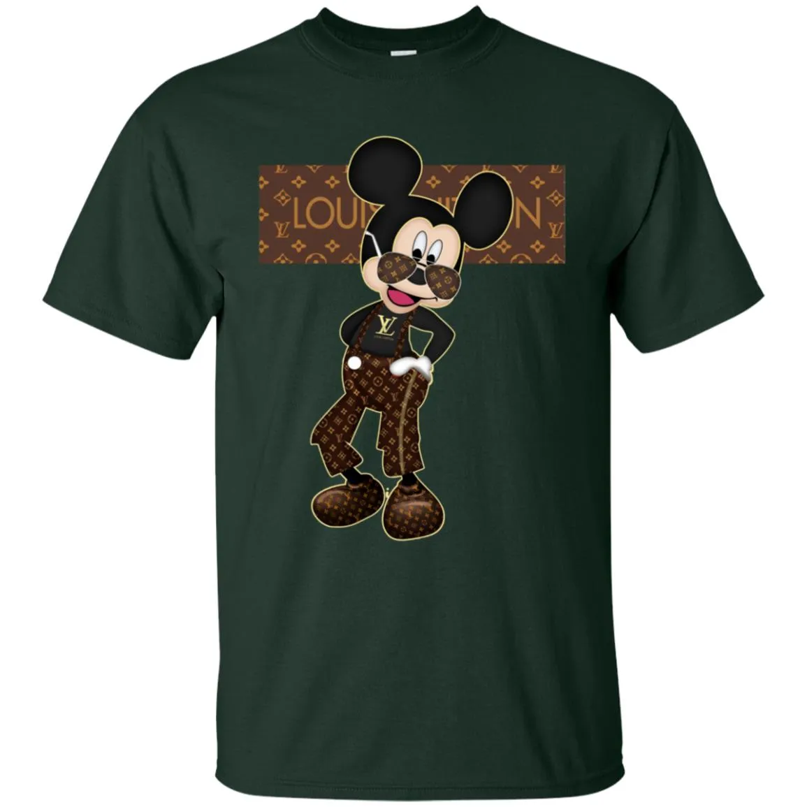 Best Louis Vuitton Mickey Fashion T-shirt Men Cotton T-Shirt