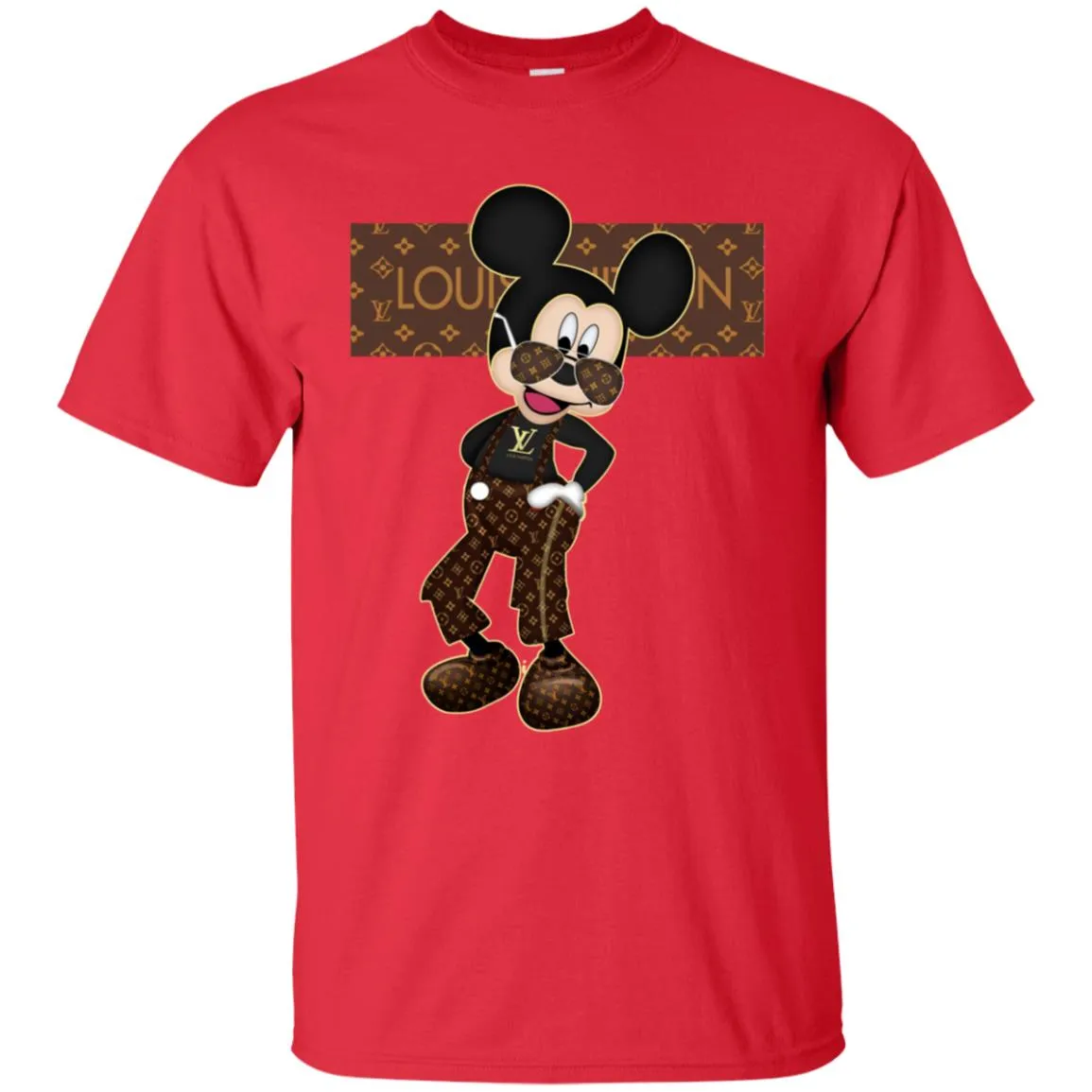 Best Louis Vuitton Mickey Fashion T-shirt Men Cotton T-Shirt