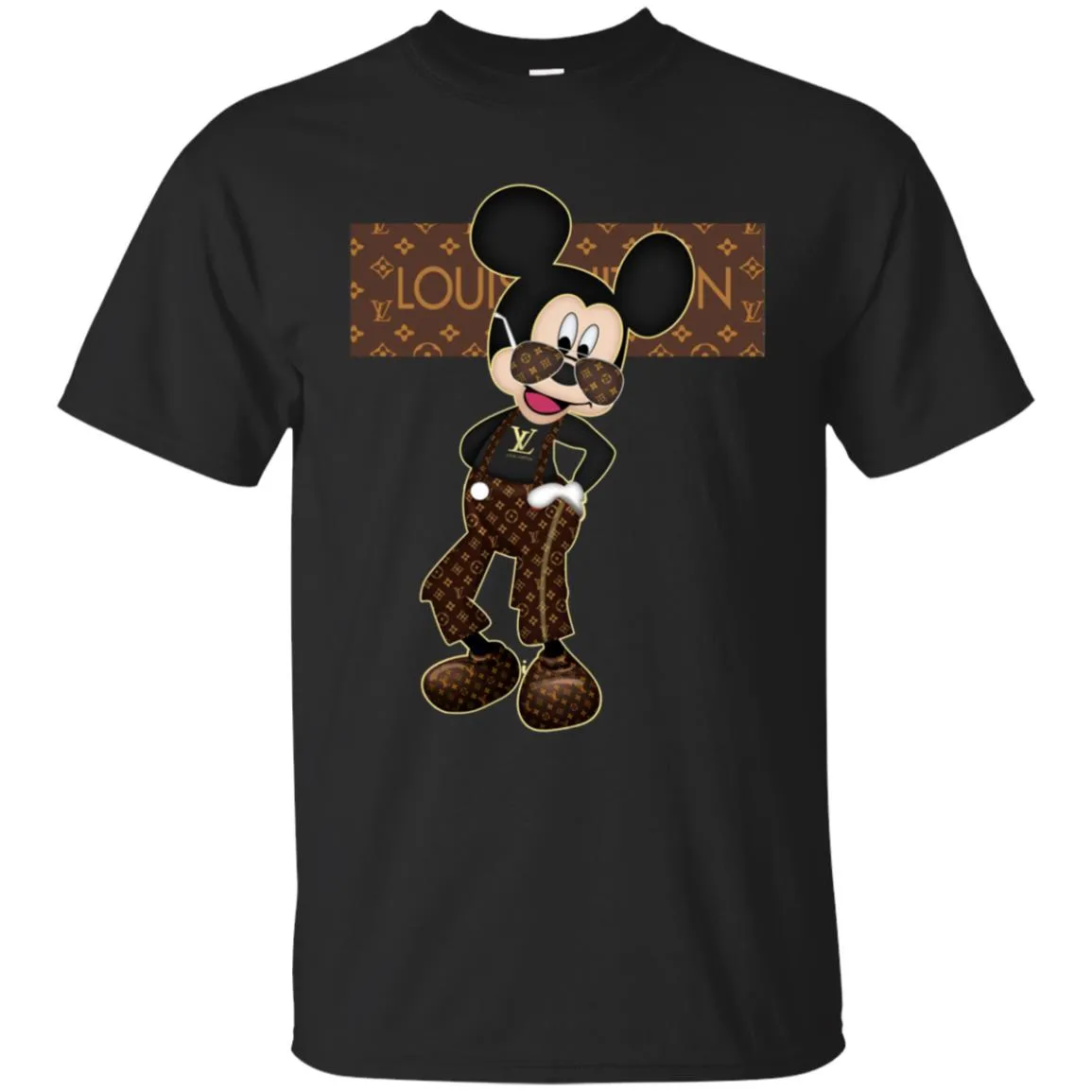 Best Louis Vuitton Mickey Fashion T-shirt Men Cotton T-Shirt