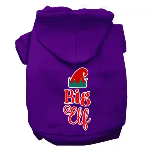 Big Elf Screen Print Dog Hoodie Purple S