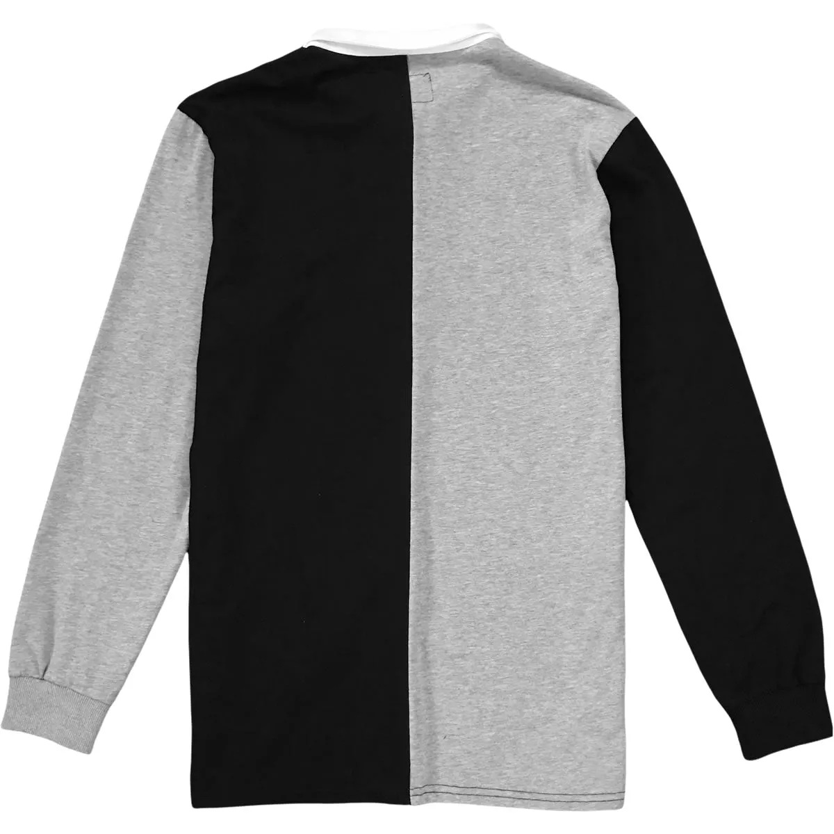 Black And Grey Two Tone Split Long Sleeve Rugby Shirt