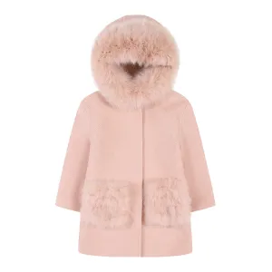 Bobble Babies :: Thea Cashmere Coat With Fur Pocket Blush