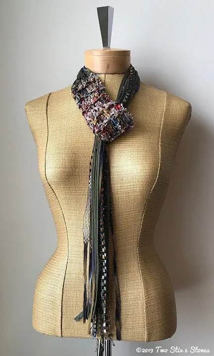 Brown/Olive Toned Adjustable Scarf/Tie