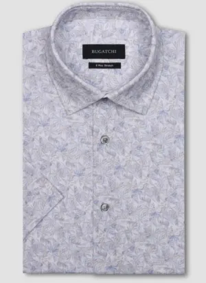 Bugatchi Ooohcotton Short Sleeve Shirt, Platinum