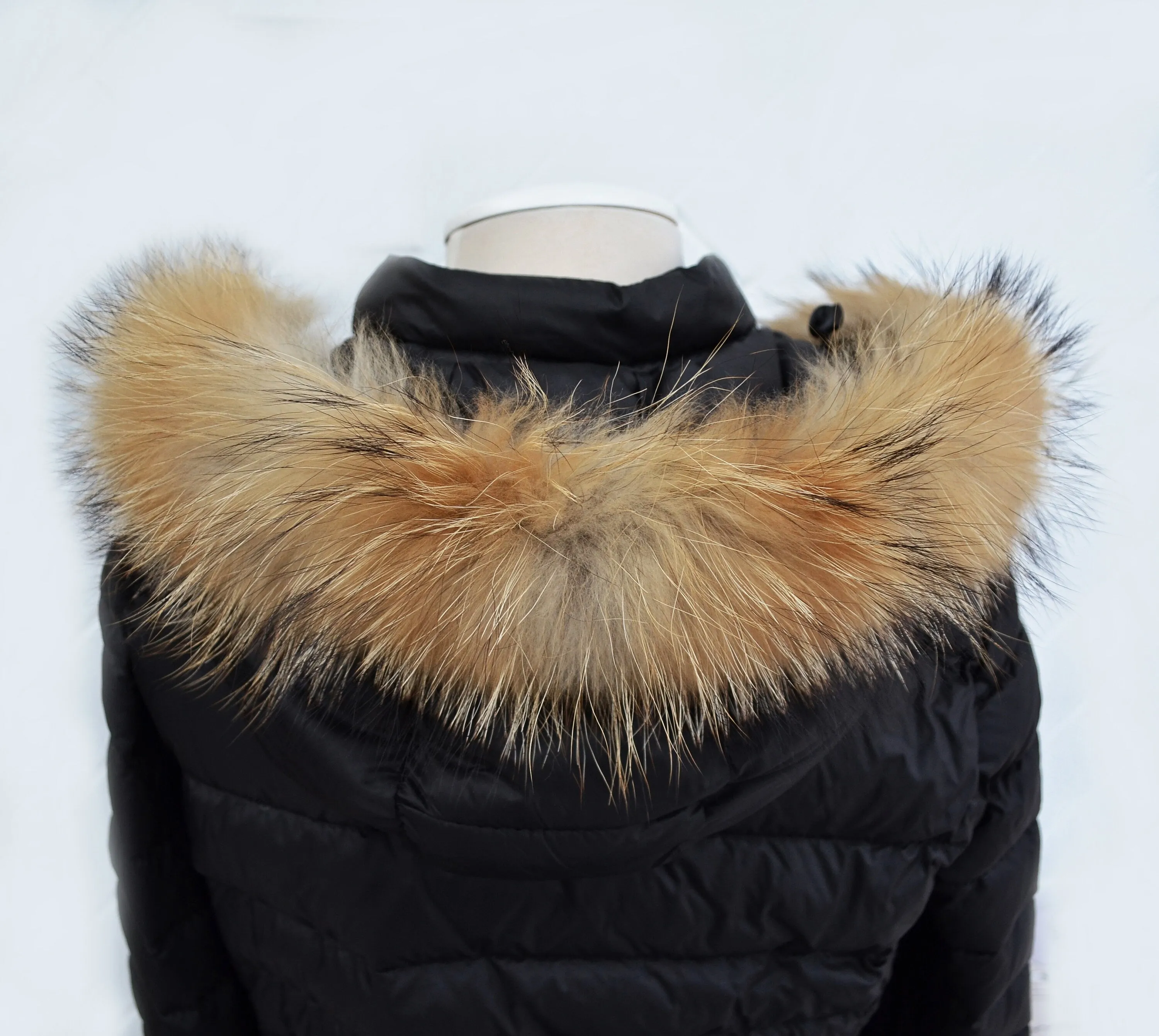 BY ORDER, 70 cm Real Raccoon Fur Collar, Fur Trim for Hoodies, Raccoon Fur Collar, Fur Scarf, Fur Ruff, Raccoon Fur Hood, Raccoon Fur