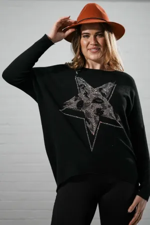 Camo printed star jumper | WALK OF FAME KNIT