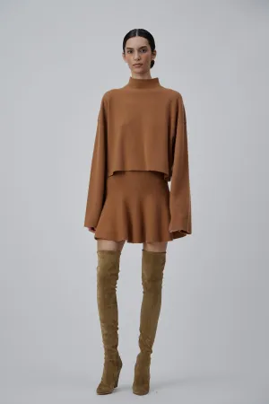 CASHMERE CROP SWEATER IN MACCHIATO