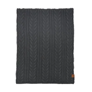 Classic Cable Knit Scarf, Black