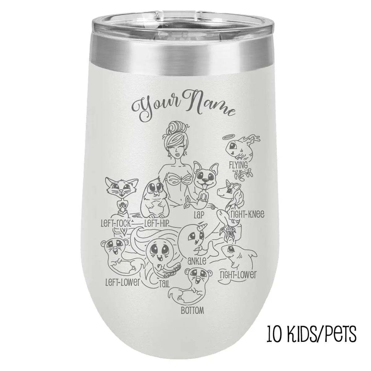 Custom Mermaid Tumbler for Mom (MerMama, Purr-Maid, Fur-Maid )