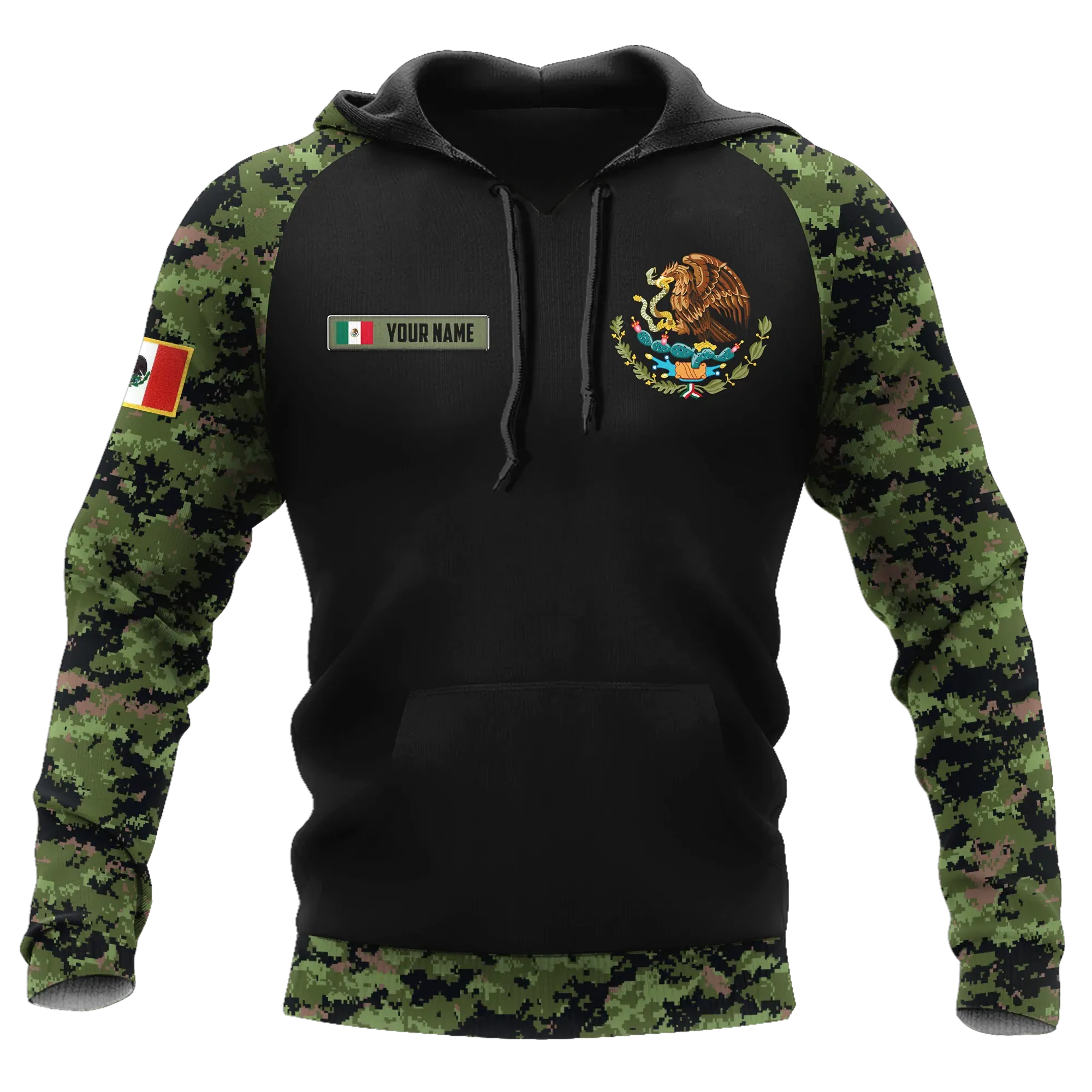 Custom Name 3D Full Printed Mexican Hoodie, Eagle Mexico Hoodies, Hoodies For Mexican Friend