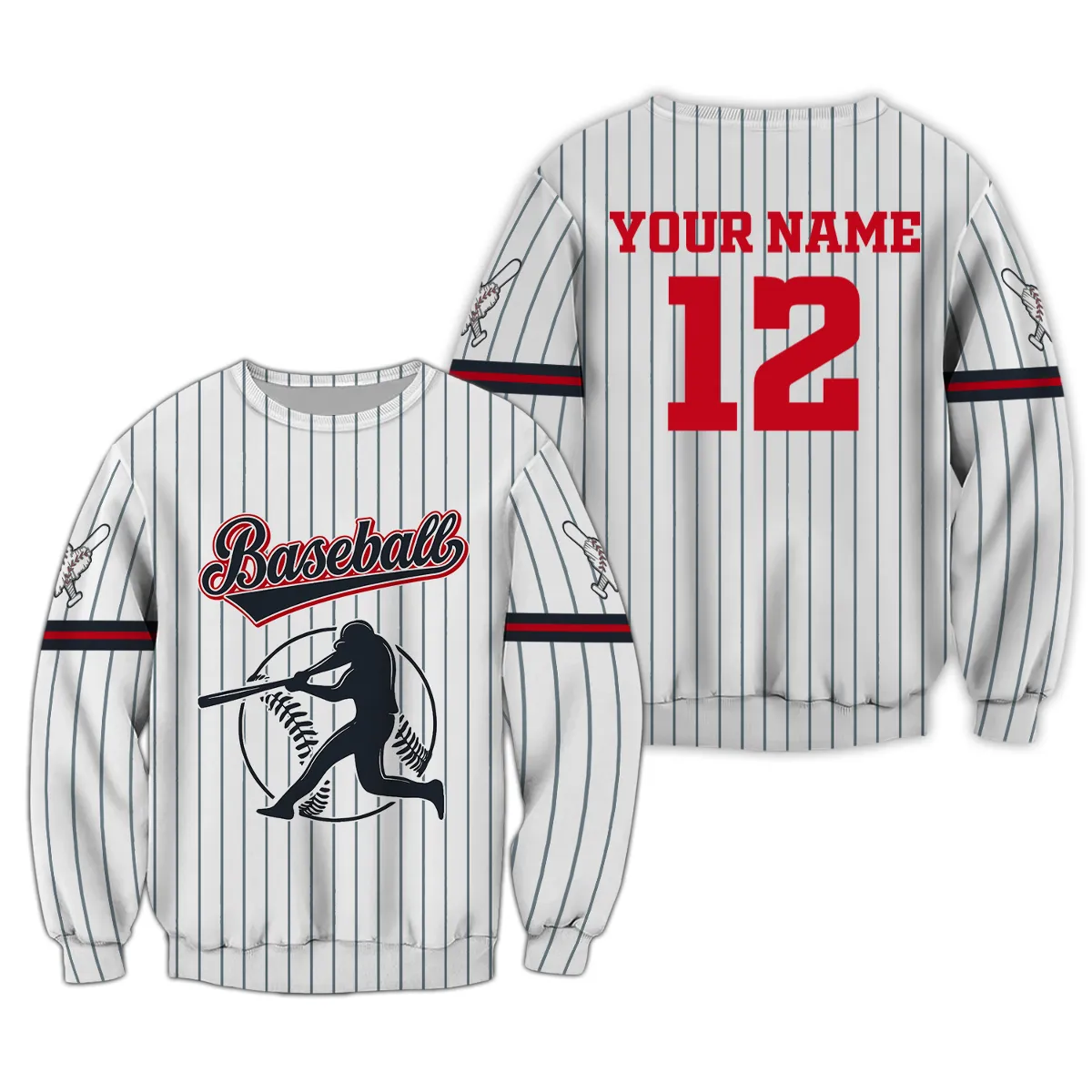 Custom Name Baseball Uniform 3D Sweatshirt Hoodie, Gift For Baseball Player Fan