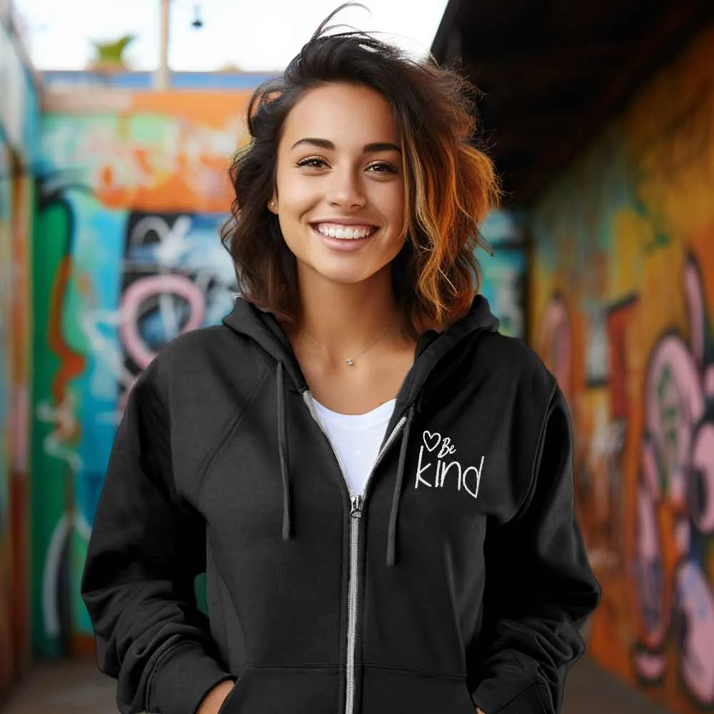 Dalix Be Kind Zip Hoodie