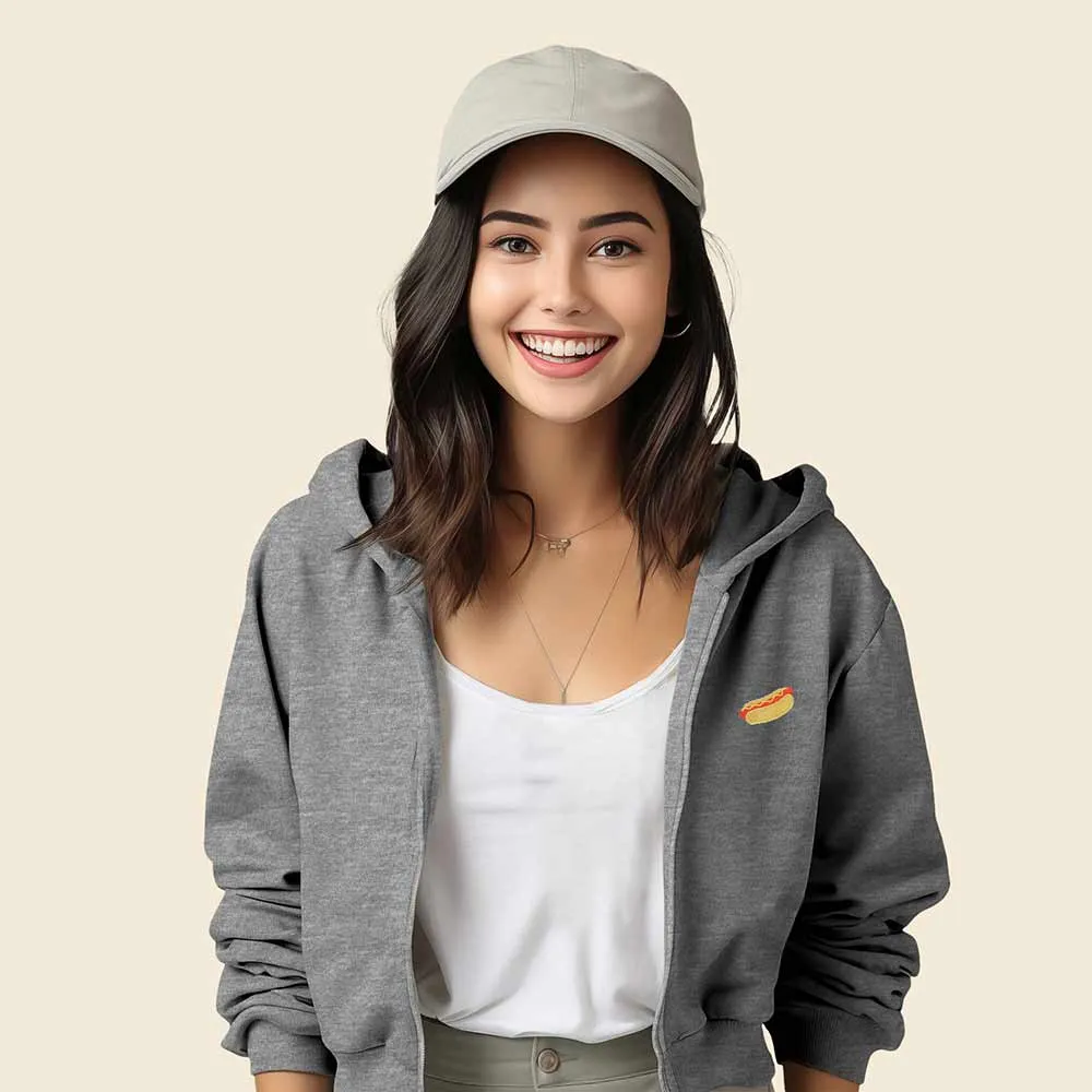 Dalix Hot Dog Cropped Zip Hoodie