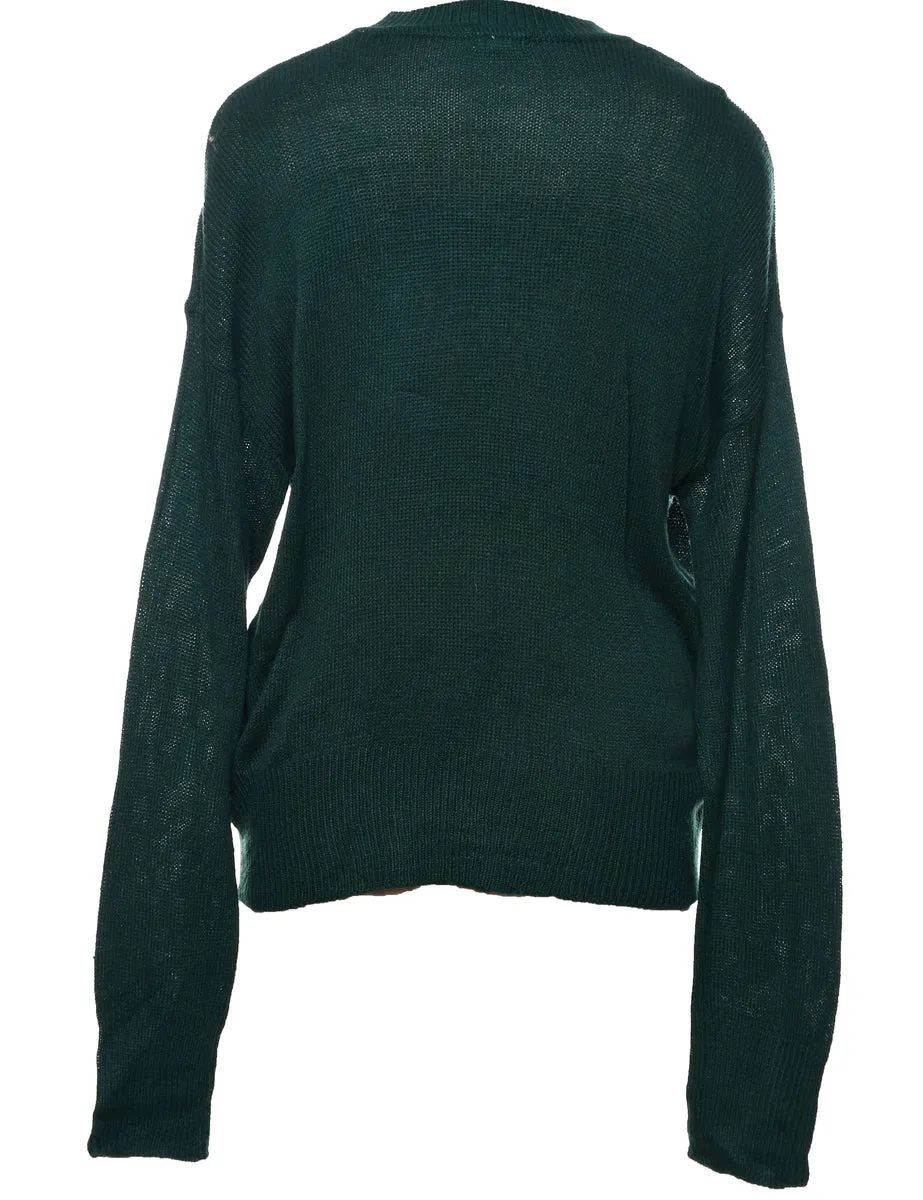 Dark Green Christmas Jumper - XL