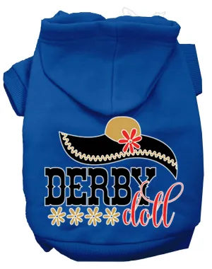 Derby Doll Screen Print Dog Hoodie Blue Xxl