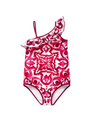 Dolce&amp;Gabbana   Majolica print Lycra one piece swimsuit 