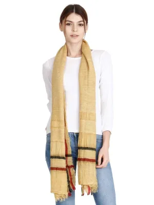 FabSeasons Casual Cotton-Rayon Mustard Scarf