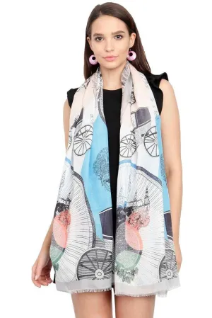 FabSeasons Viscose Abstract Grey Printed Soft & Stylish Scarf