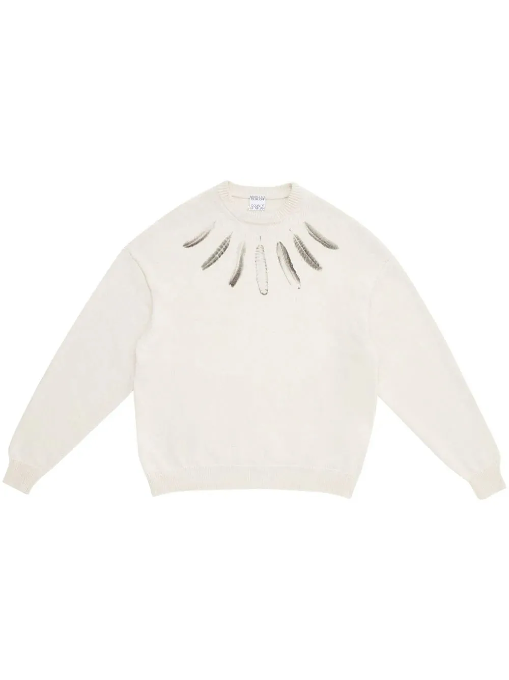 Feather-Print Crew-Neck Jumper