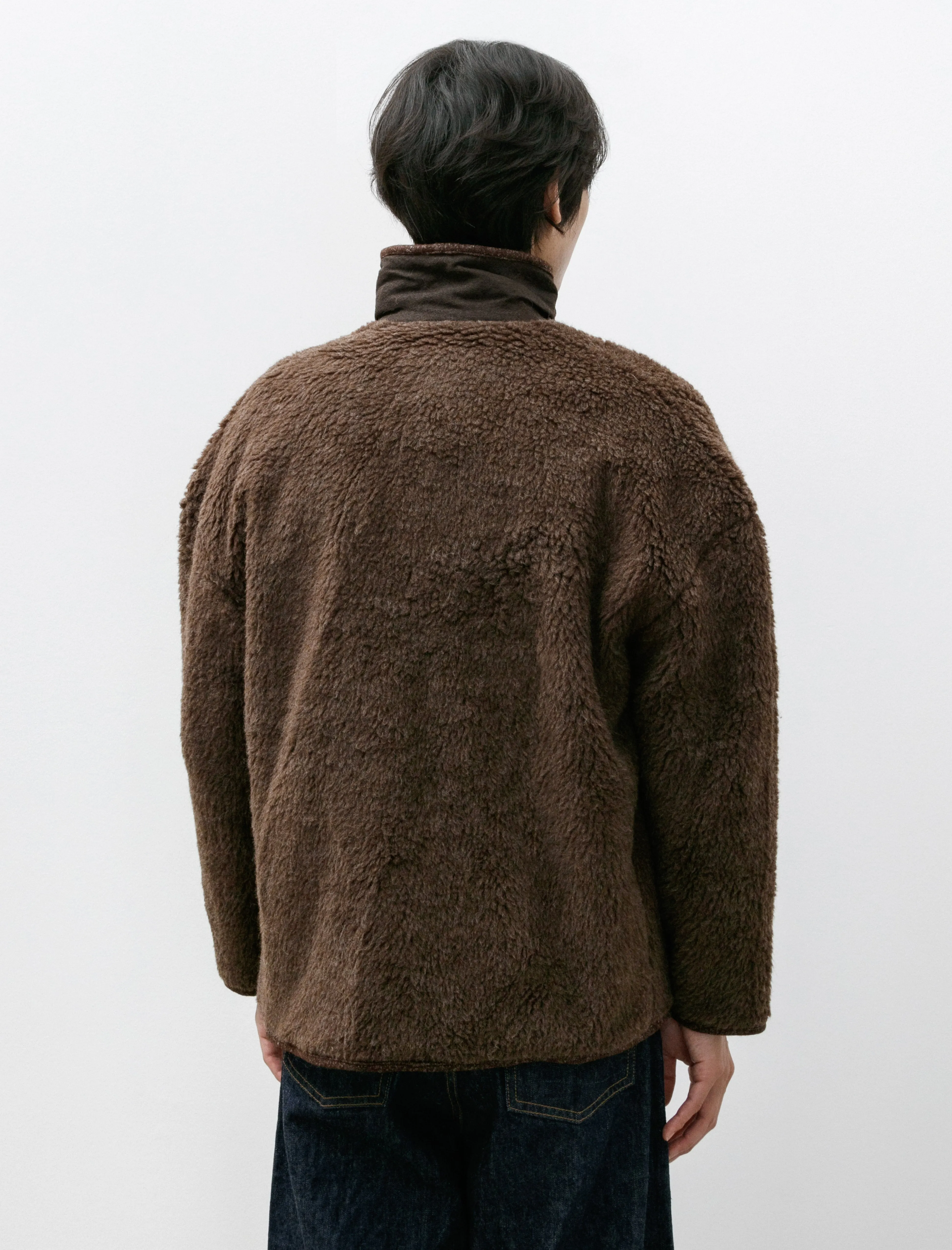 Fleece Jacket Organic Wool Fleece Undyed Brown