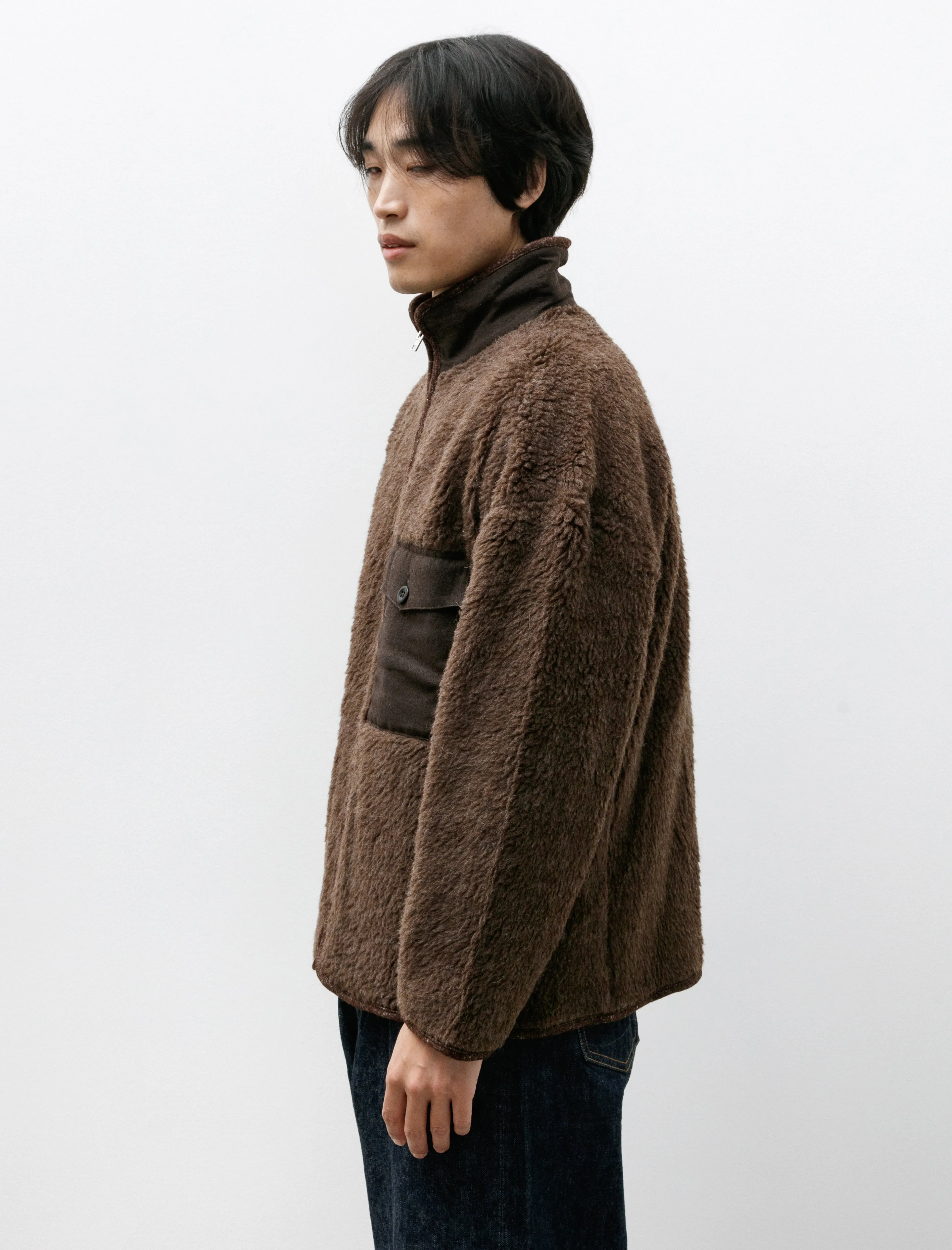 Fleece Jacket Organic Wool Fleece Undyed Brown