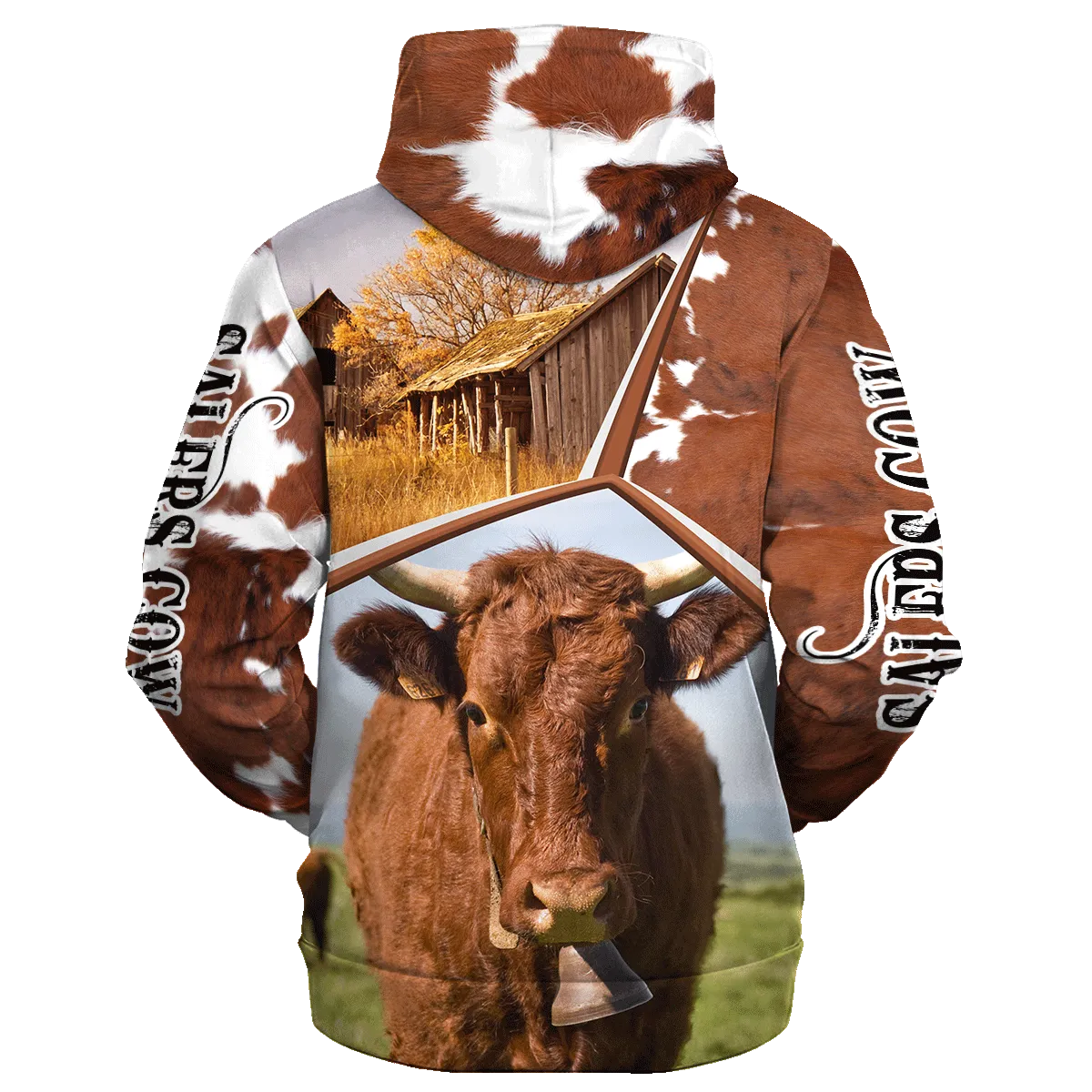 Funny Salers Farm In The Fall Hoodie