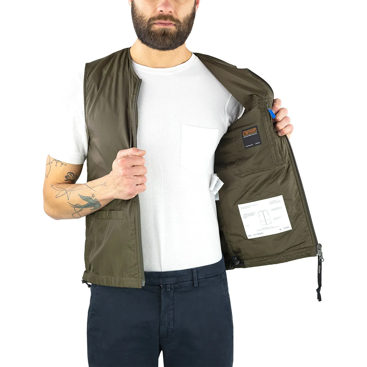 Gilet ASPESI Minimo in Nylon Verde Militare