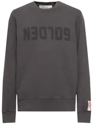 Golden Goose   Logo cotton jersey crewneck sweatshirt 