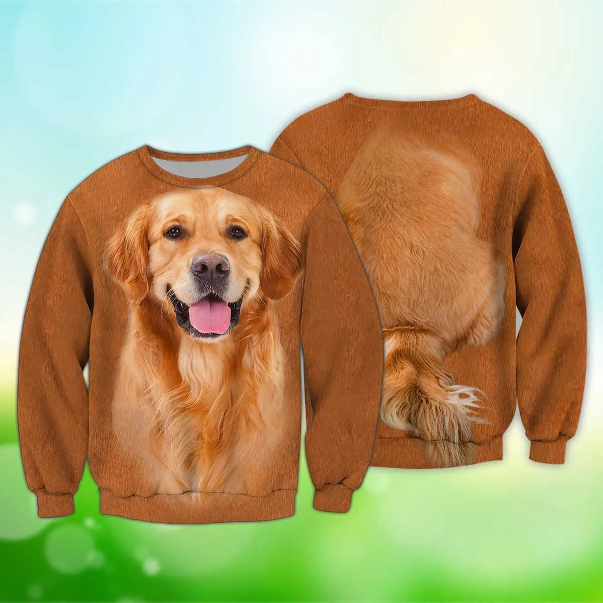 Golden Retriever Sweatshirt, Sweatshirt For Humans