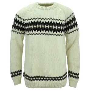 Hand Knitted Wool Jumper - Fairisle Cream